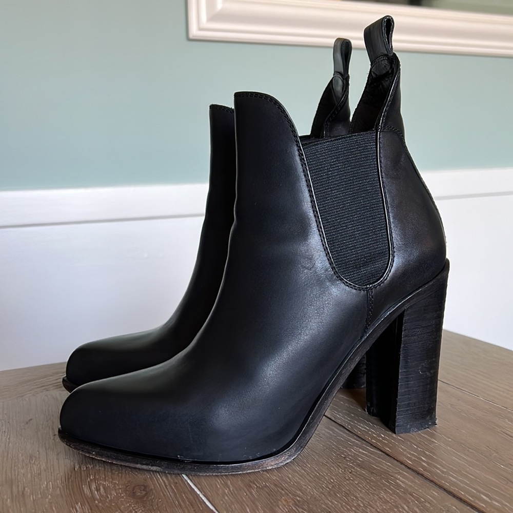Rag and bone Chelsea Stanton ankle heeled boot 38.5 black leather excellent